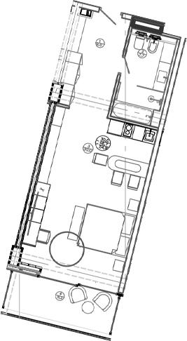 Планировка — Mandarin Garden Hotel, Студия, 47 м²