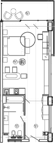 Планировка — Mandarin Garden Hotel, Студия, 48 м²