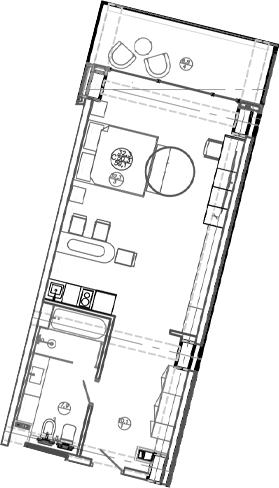 Планировка — Mandarin Garden Hotel, Студия, 50 м²