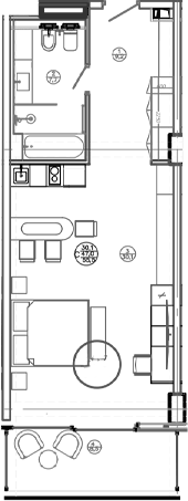 Планировка — Mandarin Garden Hotel, Студия, 47 м²