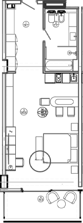 Планировка — Mandarin Garden Hotel, Студия, 47 м²