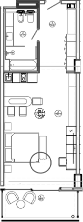 Планировка — Mandarin Garden Hotel, Студия, 47 м²