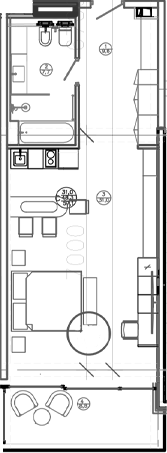 Планировка — Mandarin Garden Hotel, Студия, 47 м²