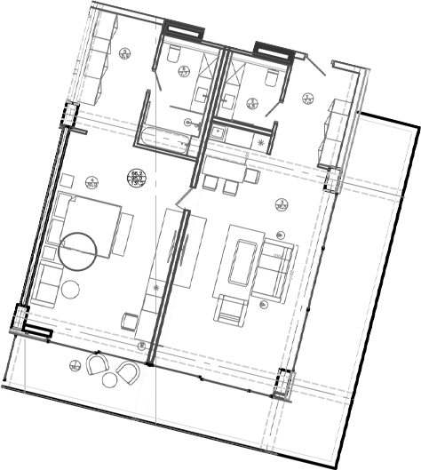 Планировка — Mandarin Garden Hotel, 2-комн., 97 м²