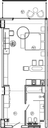Планировка — Mandarin Garden Hotel, Студия, 47 м²
