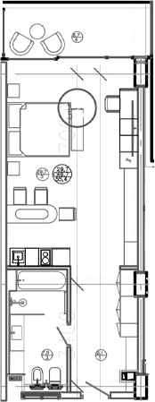 Планировка — Mandarin Garden Hotel, Студия, 48 м²
