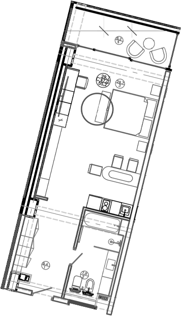 Планировка — Mandarin Garden Hotel, Студия, 48 м²