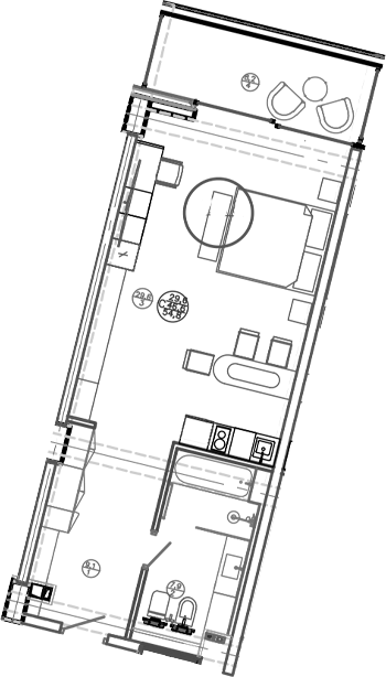 Планировка — Mandarin Garden Hotel, Студия, 47 м²