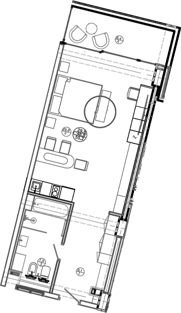 Планировка — Mandarin Garden Hotel, Студия, 47 м²
