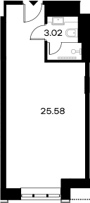 Планировка — YES Gorki, Студия, 29 м²