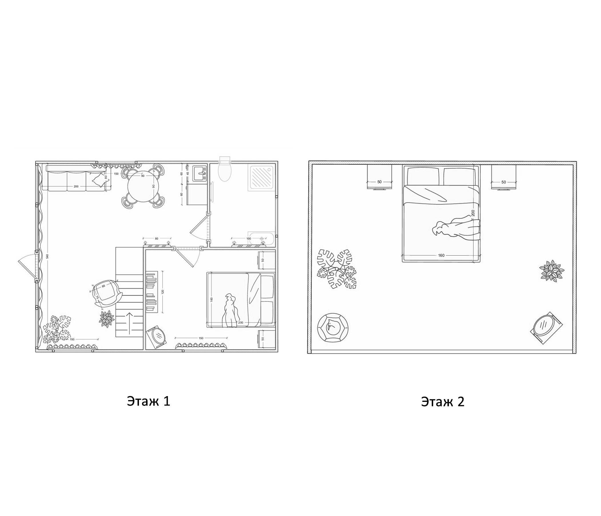 Планировка — Эко-отель Белый кролик, 1-комн., 79 м²