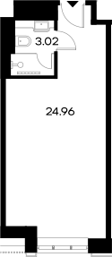 Планировка — YES Gorki, Студия, 28 м²