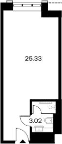 Планировка — YES Gorki, Студия, 28 м²