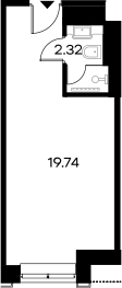 Планировка — YES Gorki, Студия, 22 м²