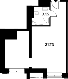 Планировка — YES Gorki, Студия, 35 м²