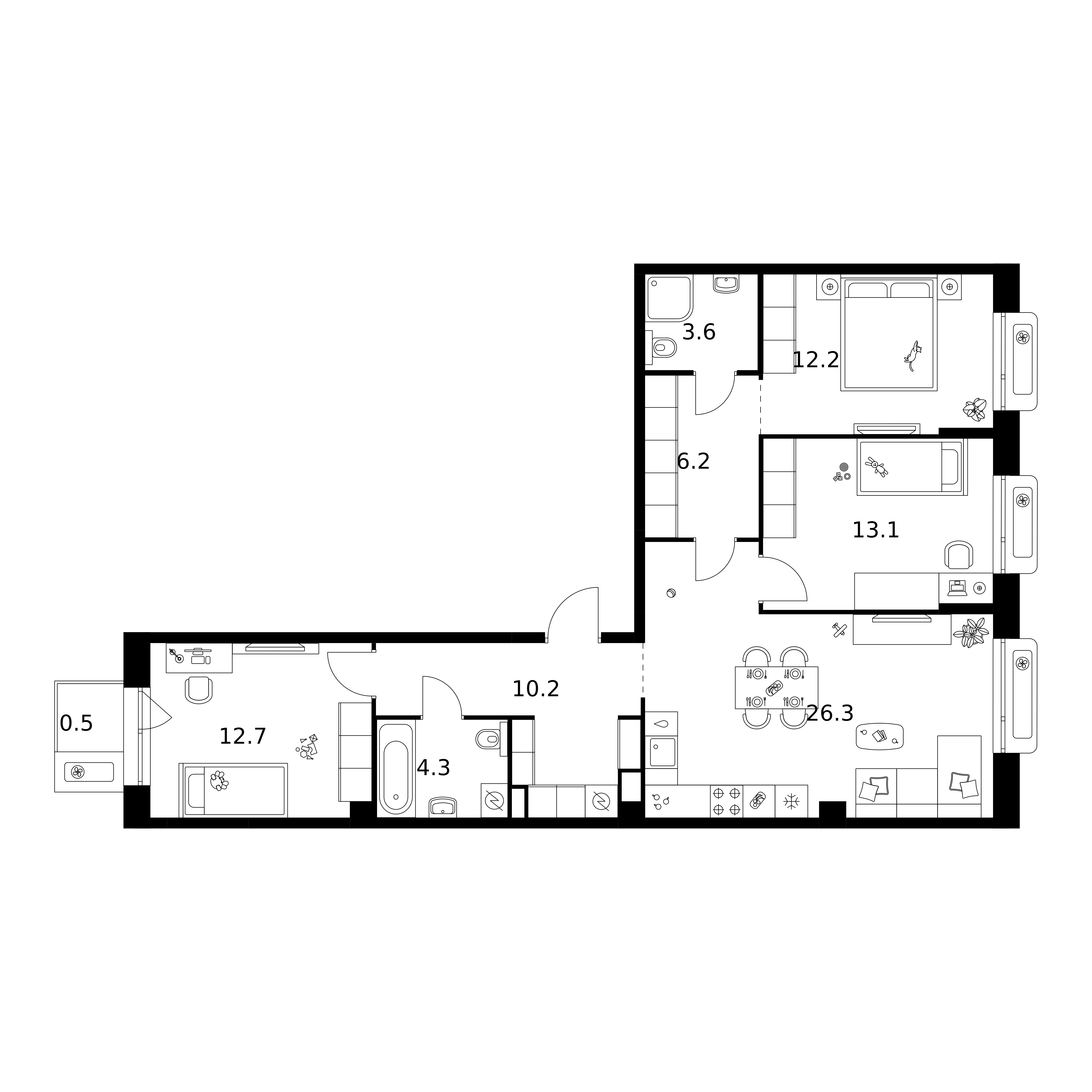 Планировка — Сиберово, 4-комн., 89 м²
