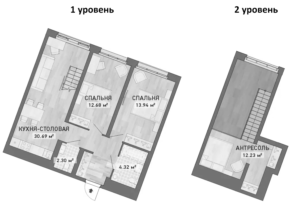 Планировка — Nova park, 2-комн., 76 м²