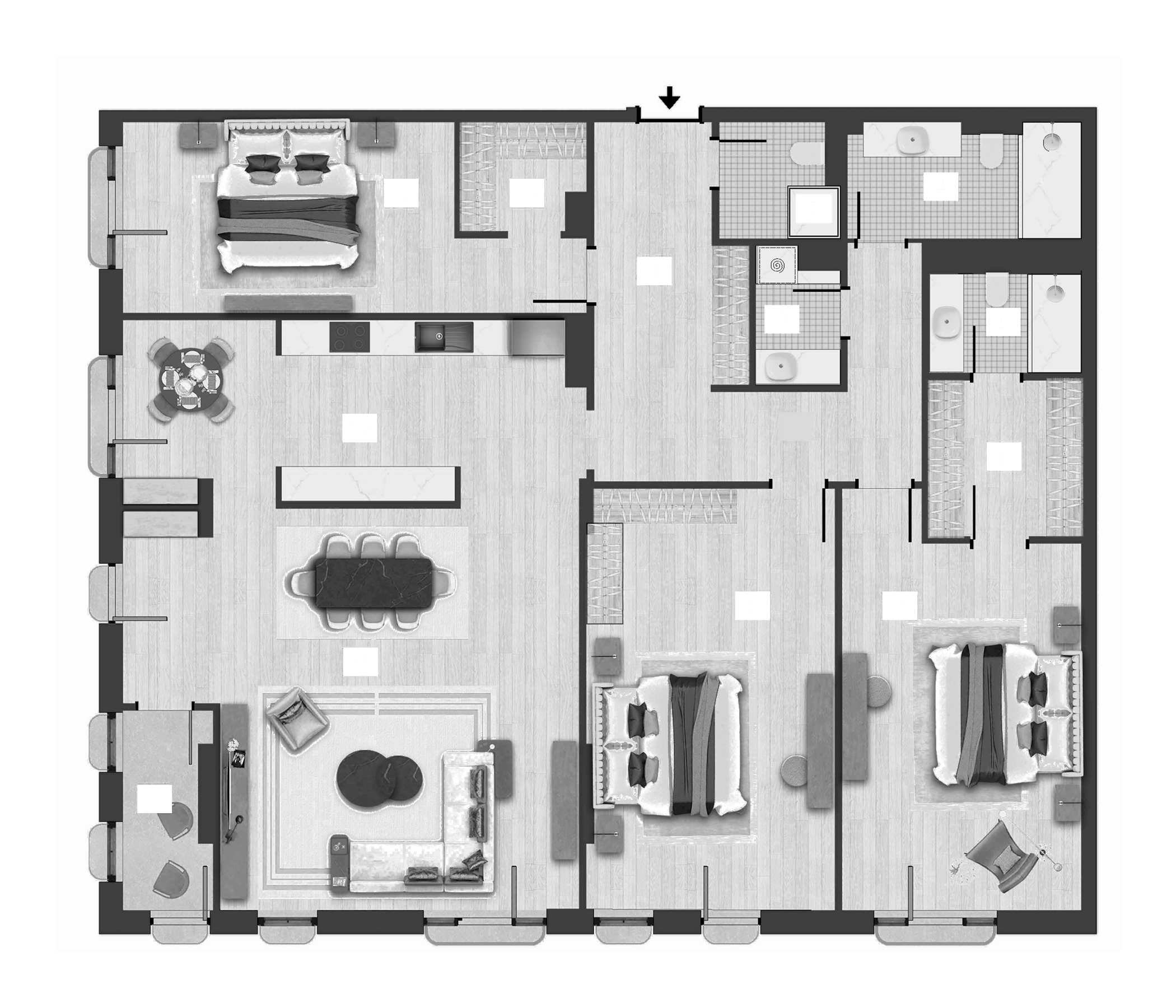 Планировка — TOPAZ Residences by TASIGO, 4-комн., 197 м²