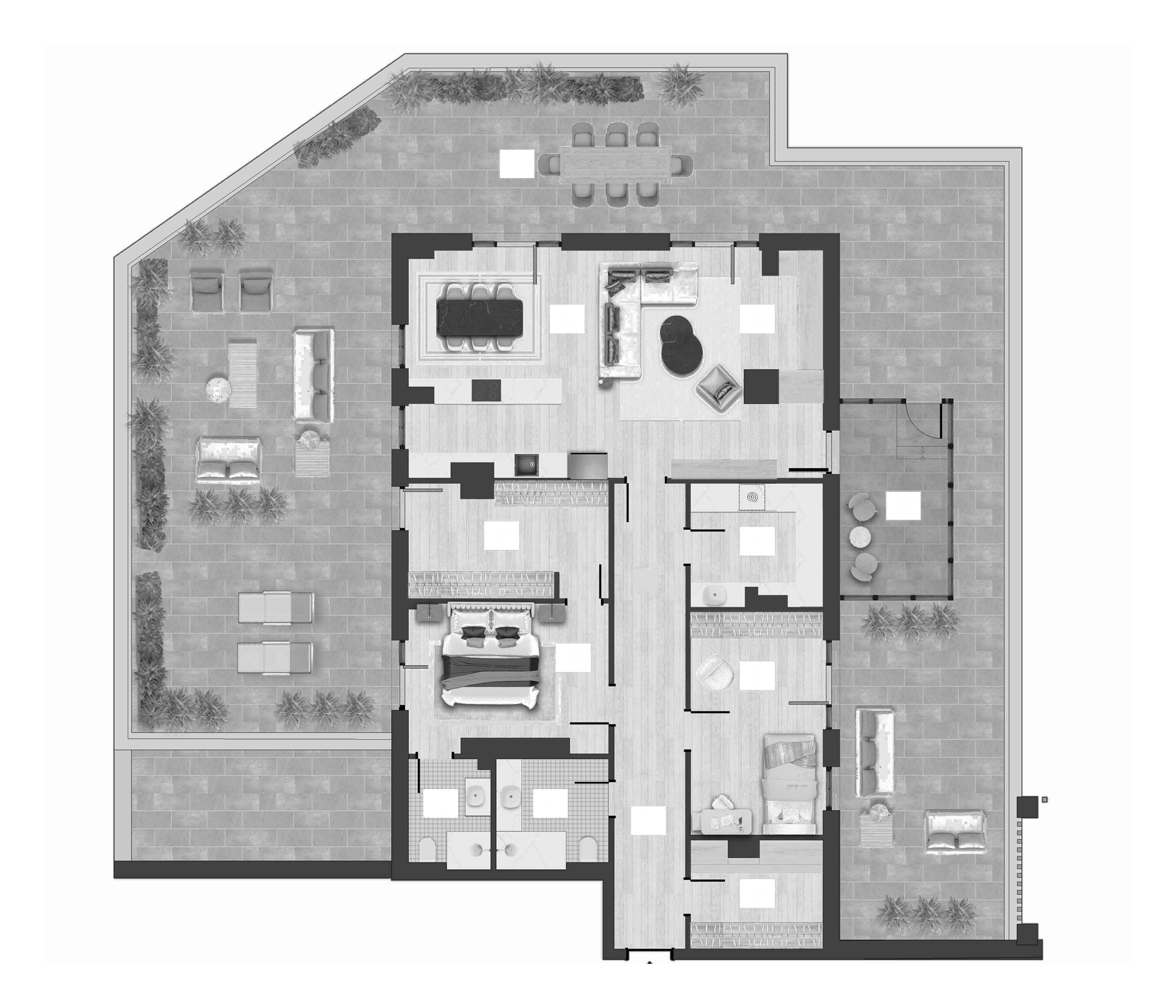 Планировка — TOPAZ Residences by TASIGO, 3-комн., 141 м²