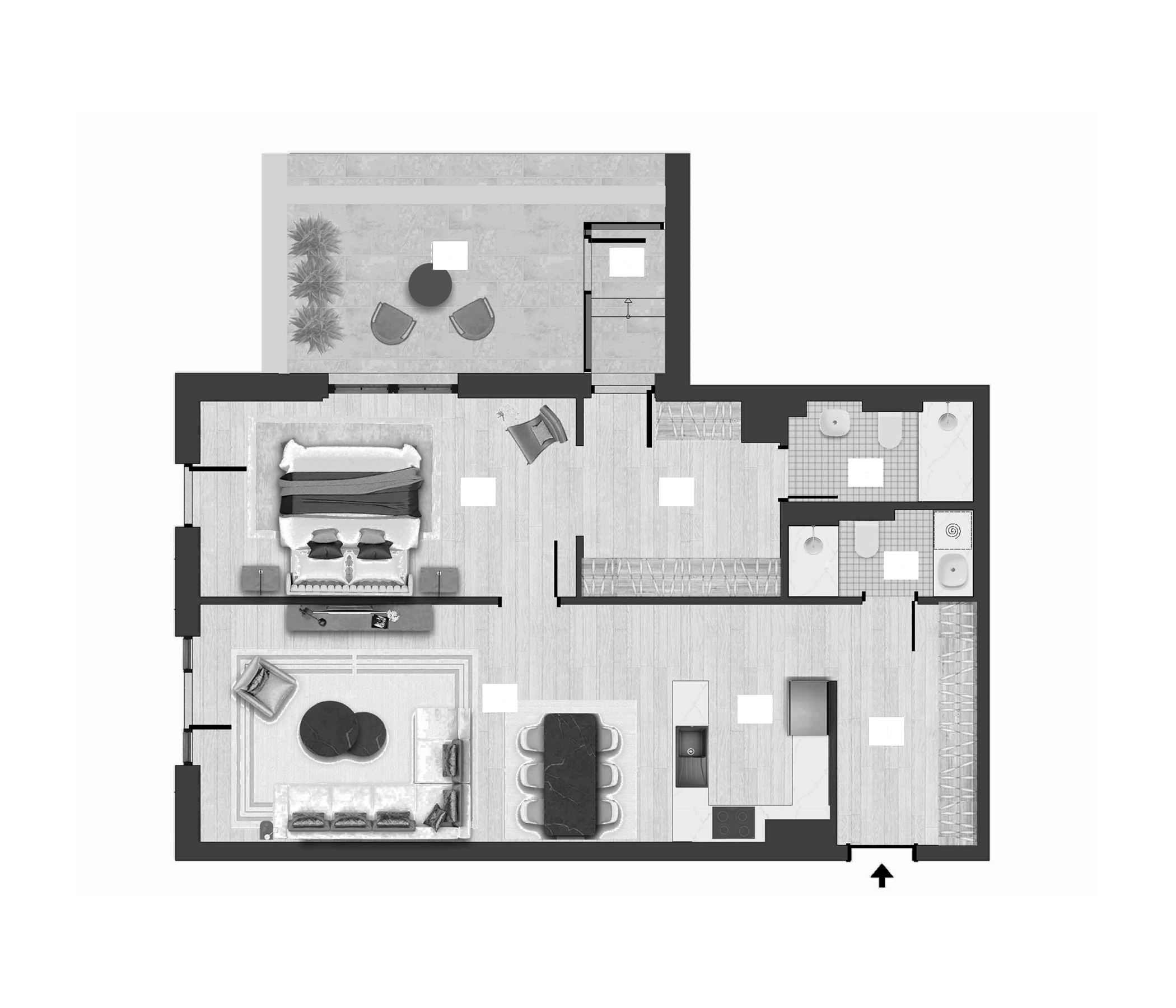 Планировка — TOPAZ Residences by TASIGO, 2-комн., 85 м²