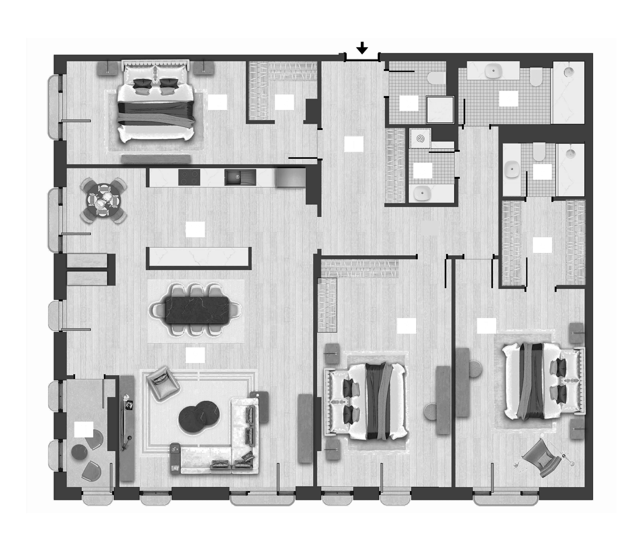 Планировка — TOPAZ Residences by TASIGO, 4-комн., 197 м²