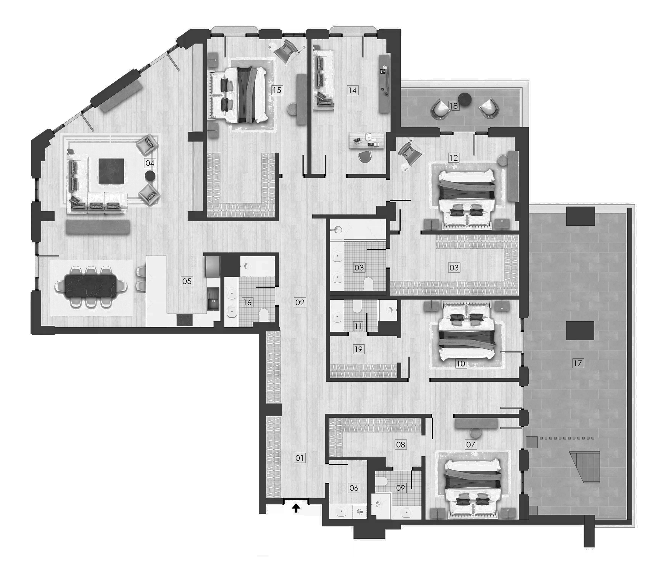 Планировка — TOPAZ Residences by TASIGO, 5-комн., 282 м²