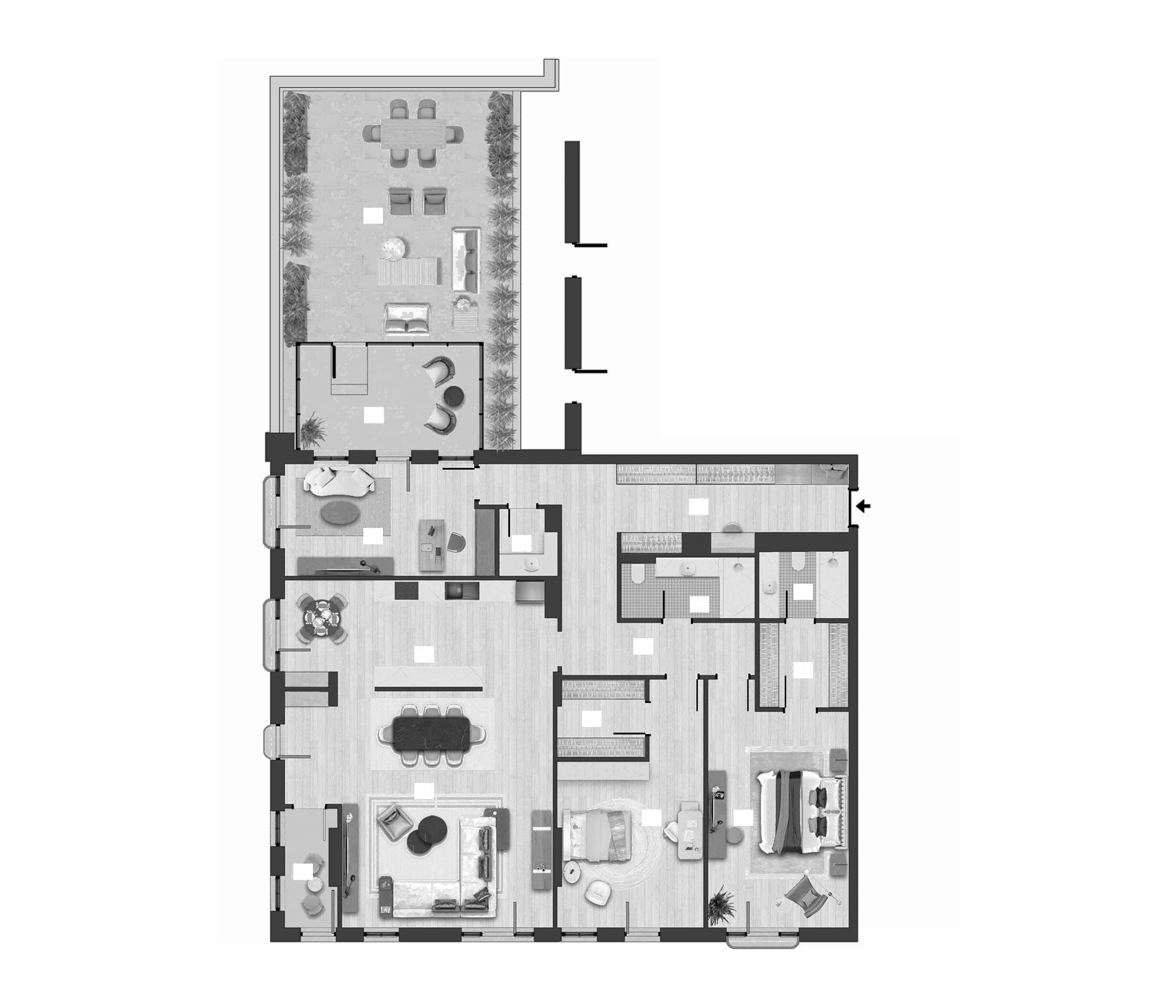 Планировка — TOPAZ Residences by TASIGO, 4-комн., 202 м²