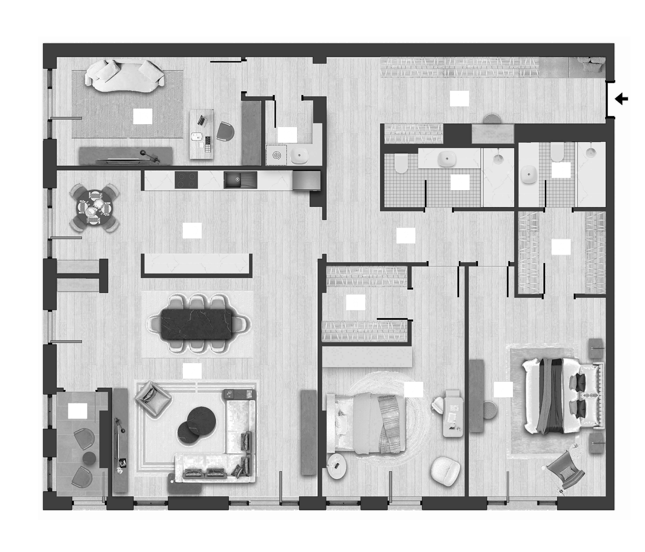 Планировка — TOPAZ Residences by TASIGO, 4-комн., 194 м²