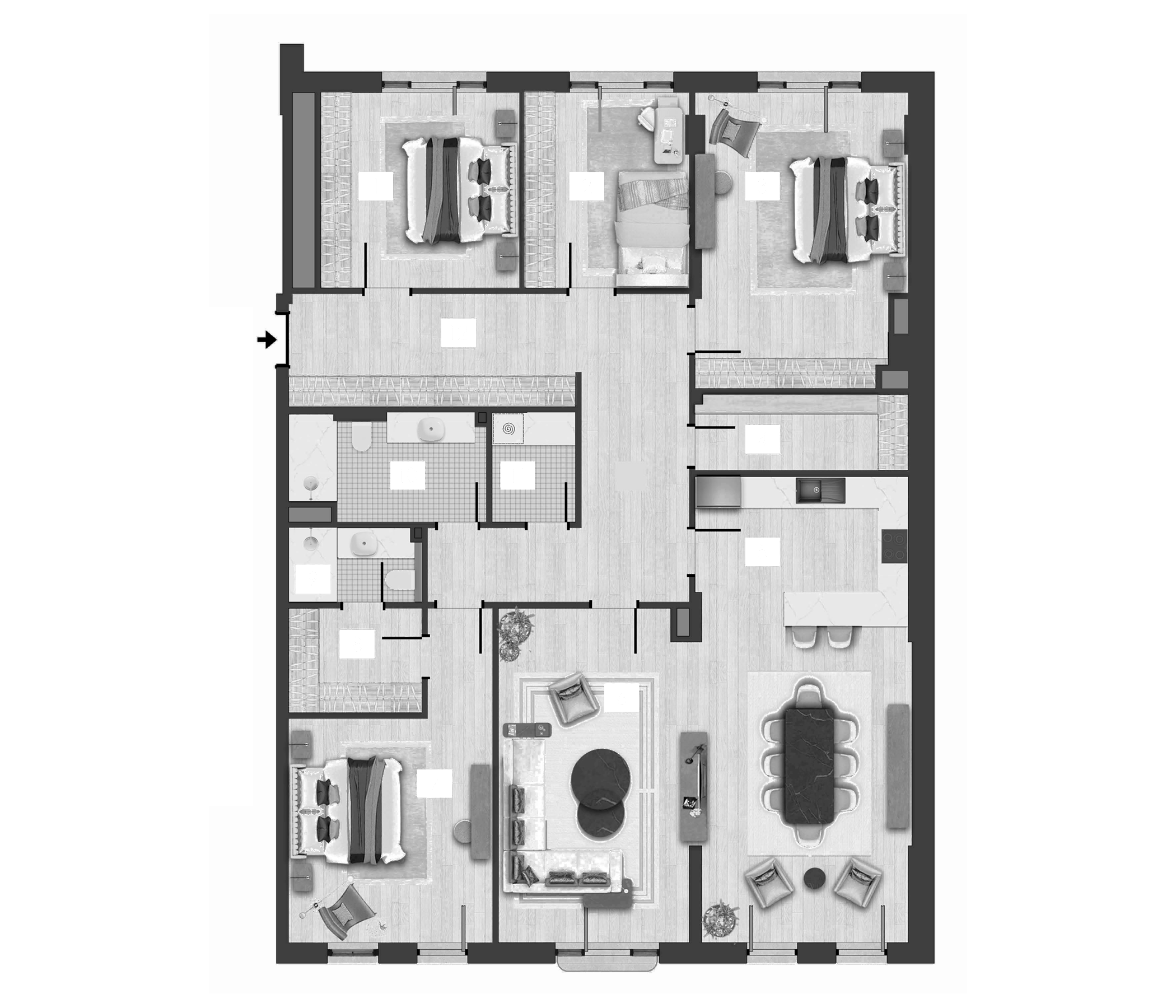 Планировка — TOPAZ Residences by TASIGO, 5-комн., 197 м²