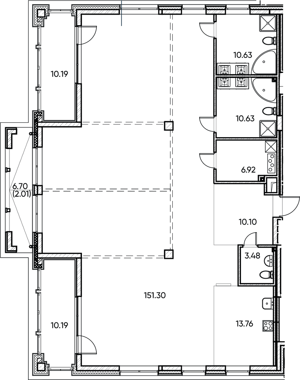Планировка — Заман, 1-комн., 207 м²