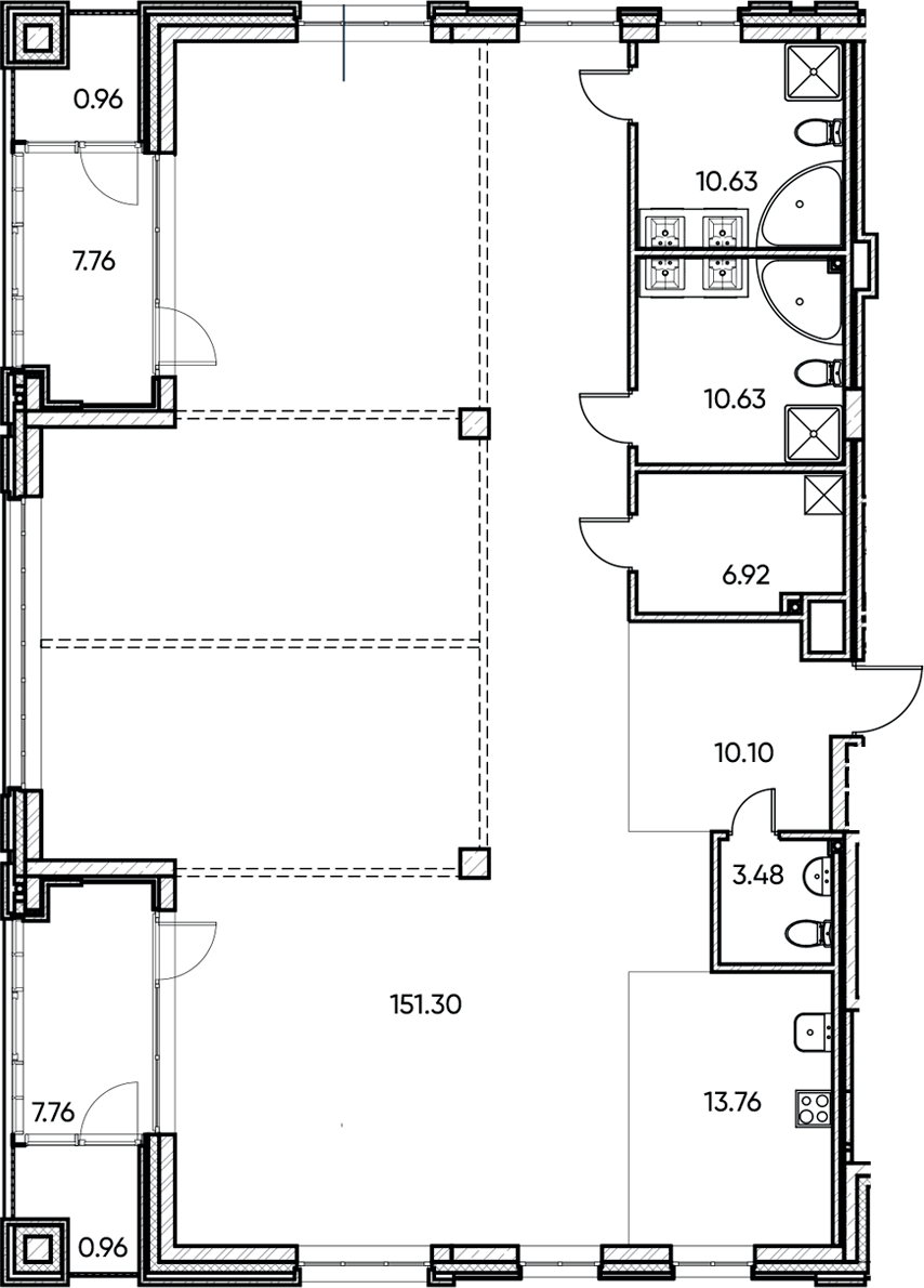 Планировка — Заман, 1-комн., 207 м²