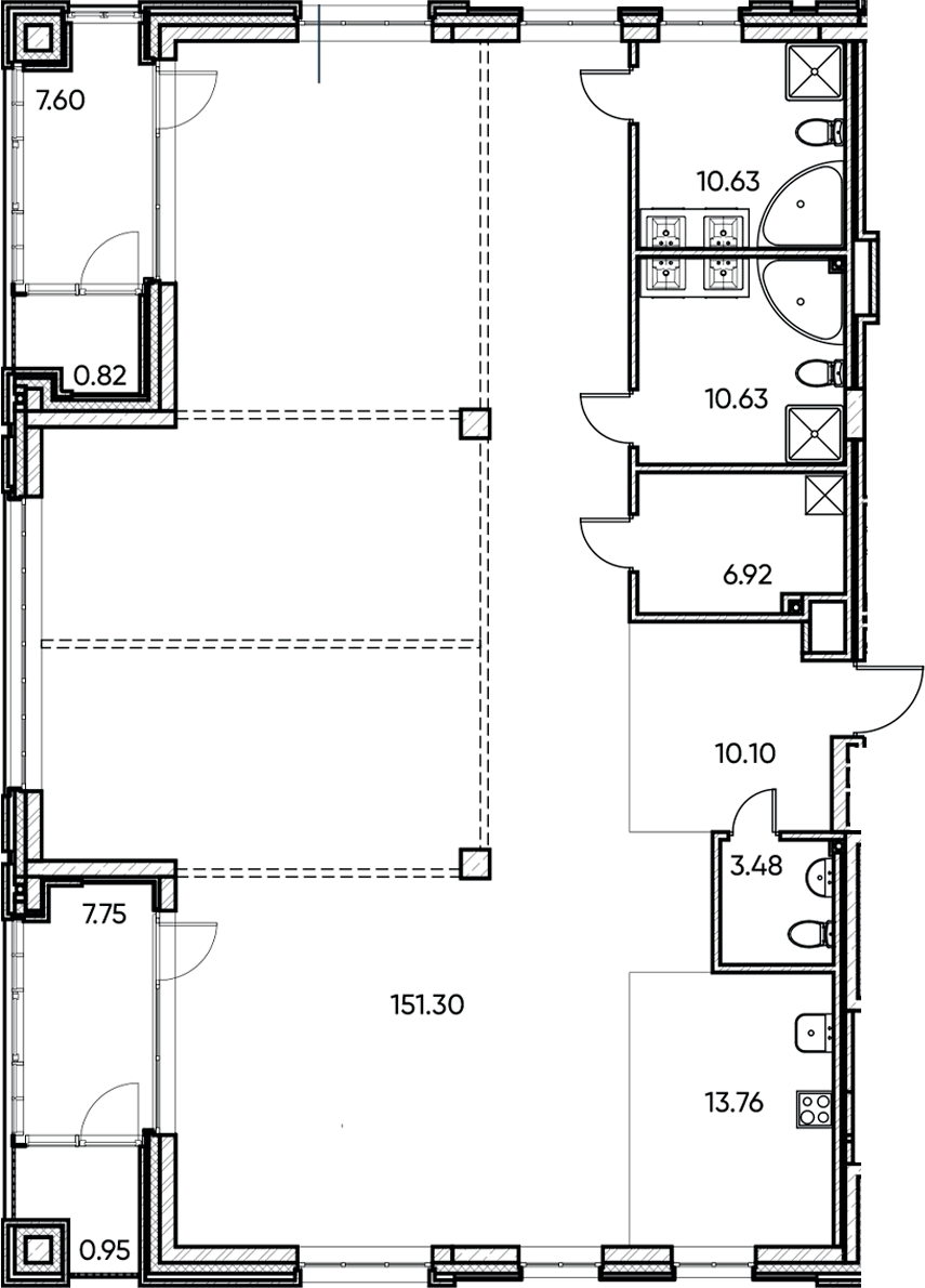 Планировка — Заман, 1-комн., 207 м²