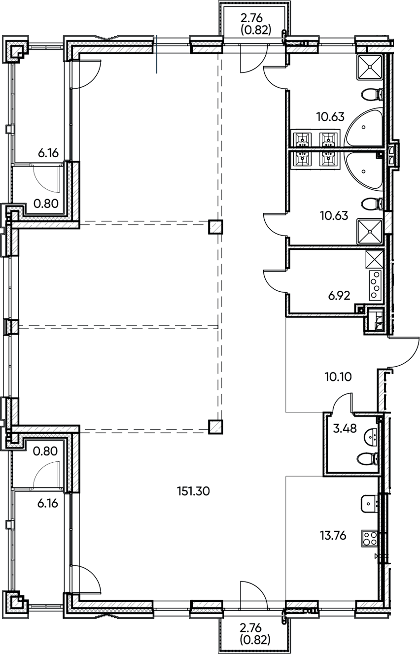 Планировка — Заман, 1-комн., 207 м²