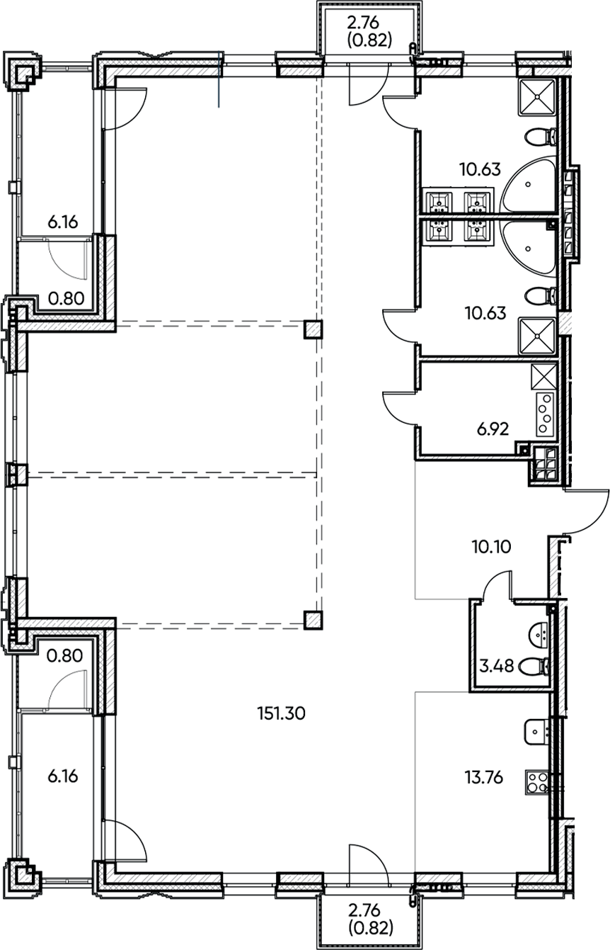 Планировка — Заман, 1-комн., 207 м²