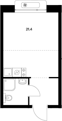 Планировка — Сиберово, Студия, 21 м²