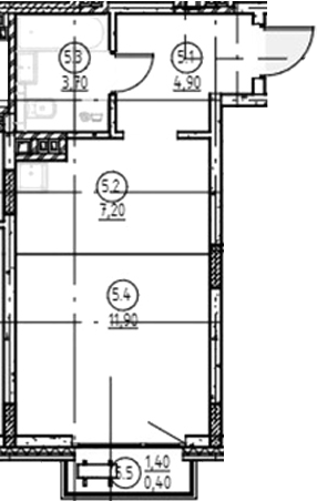 Планировка — Форест, Студия, 28 м²