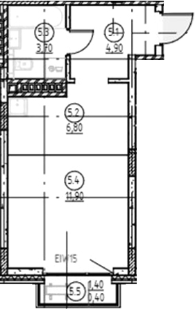 Планировка — Форест, Студия, 27 м²