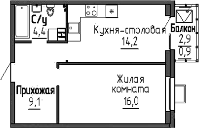 Планировка — Зеленая горка, 2-комн., 78 м²