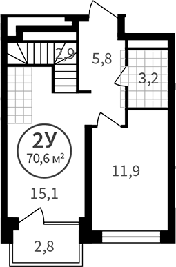Планировка — Астон.Сезоны, 3-комн., 64 м²