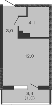 Планировка — Дзенпарк, Студия, 19 м²