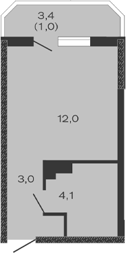 Планировка — Дзенпарк, Студия, 19 м²