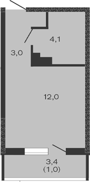 Планировка — Дзенпарк, Студия, 19 м²
