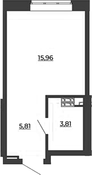 Планировка — СКМ Ривер, Студия, 26 м²