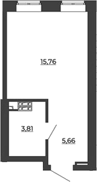 Планировка — СКМ Ривер, Студия, 25 м²