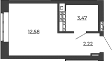 Планировка — СКМ Ривер, Студия, 18 м²