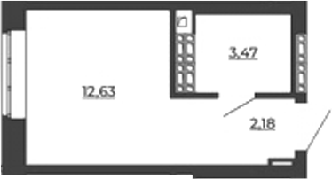 Планировка — СКМ Ривер, Студия, 18 м²