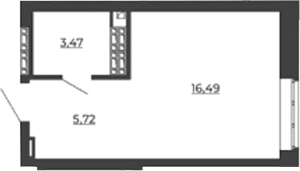 Планировка — СКМ Ривер, Студия, 26 м²