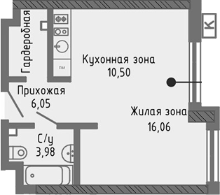 Планировка — Сок, Студия, 37 м²