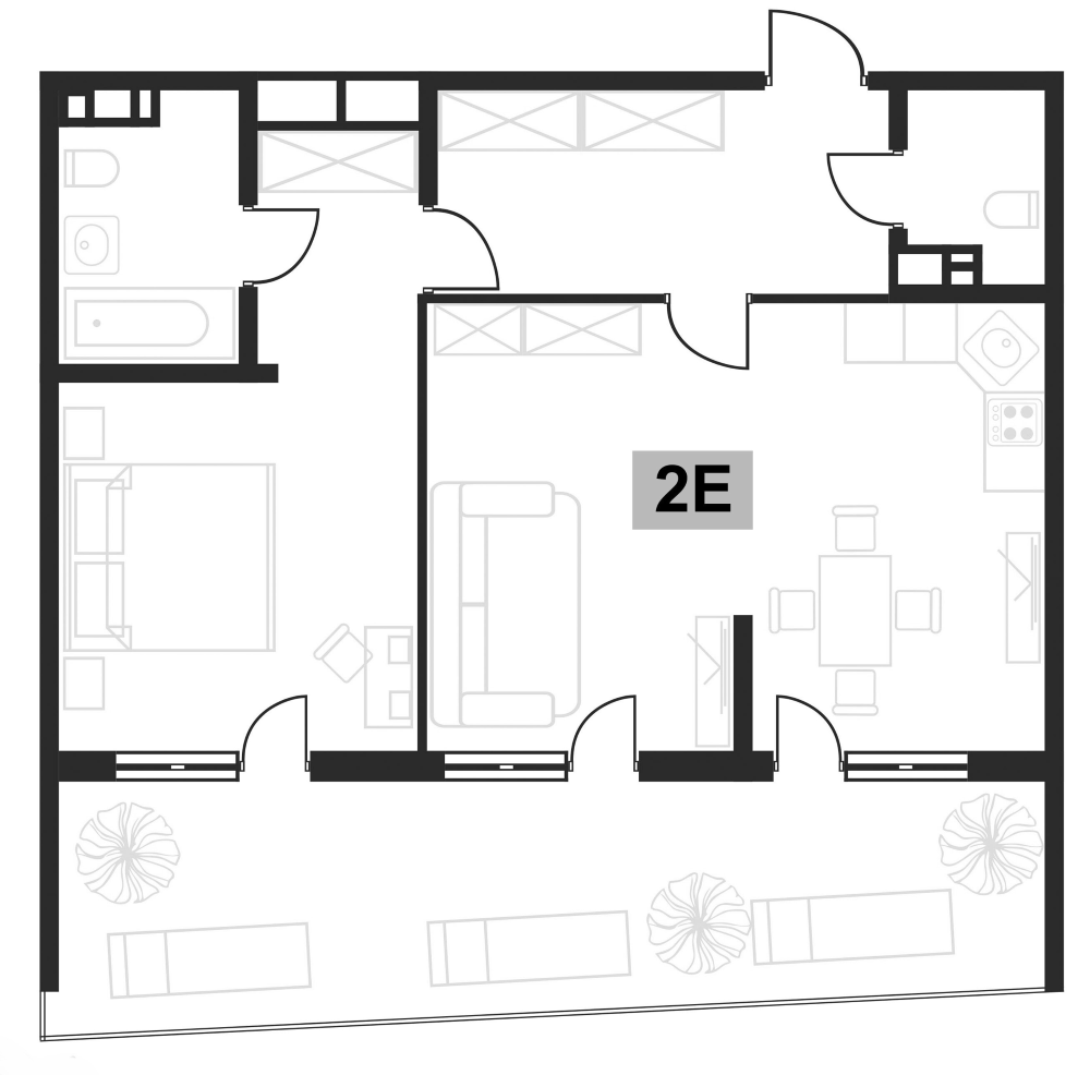 Планировка — Клубная резиденция Европа, 2-комн., 59 м²