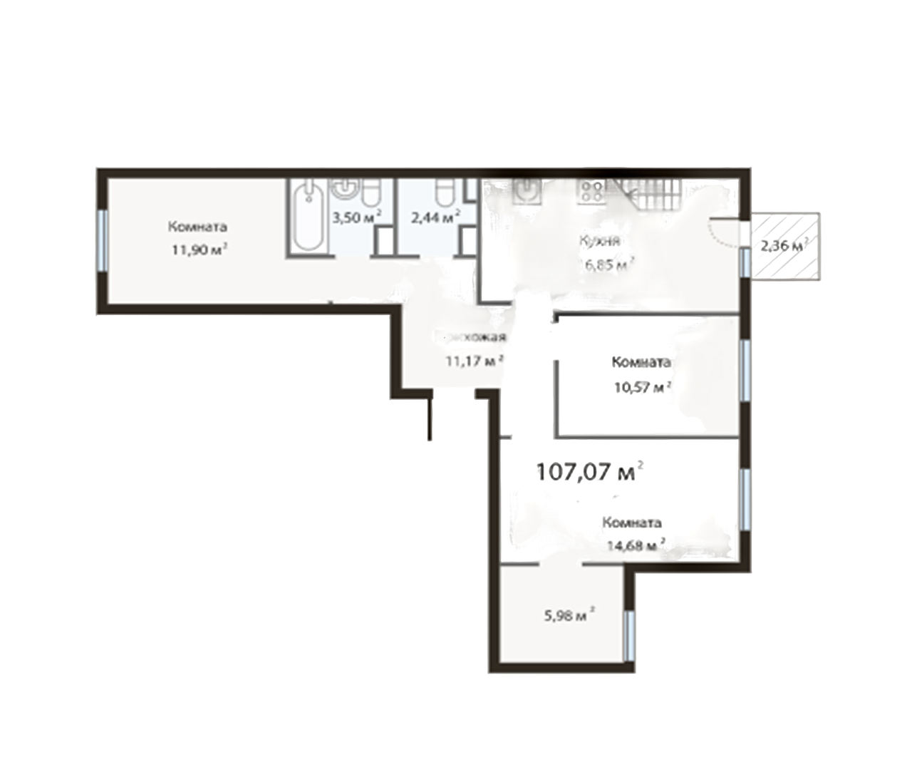 Планировка — Евпатория, 3-комн., 105 м²